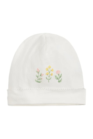 2 bonnets Blanc et jaune