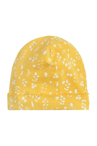 2 bonnets Blanc et jaune