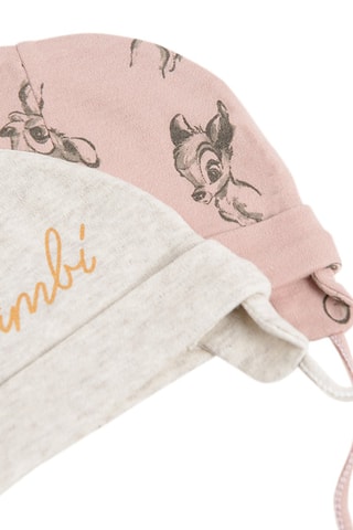 2 bonnets aviateurs Bambi Disney Gris chiné et vieux rose