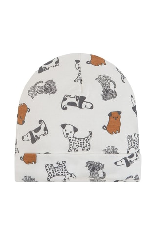 2 bonnets en coton biologique Gris clair chiné et blanc