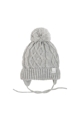 Bonnet aviateur à pompon Gris