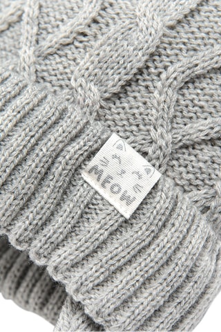 Bonnet aviateur à pompon Gris