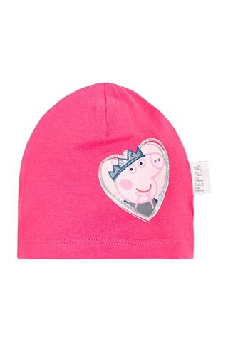 2 bonnets Peppa Pig Fuchsia et bleu marine