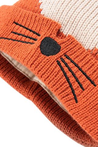 Bonnet Renard 
Orange et écru