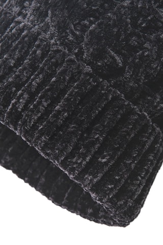 Bonnet à pompon Noir chiné