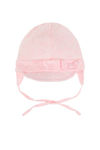 Casquette en broderie anglaise Rose