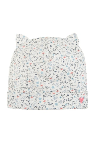 Bonnet à oreilles en coton biologique - Ecru