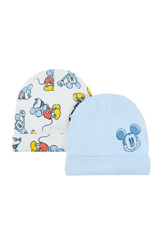 2 bonnets Mickey Disney Ciel et blanc