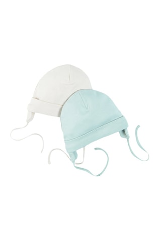 2 bonnets aviateurs Blanc et vert d’eau