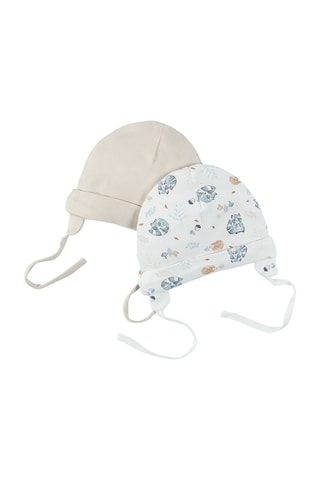 2 bonnets aviateurs Beige et blanc