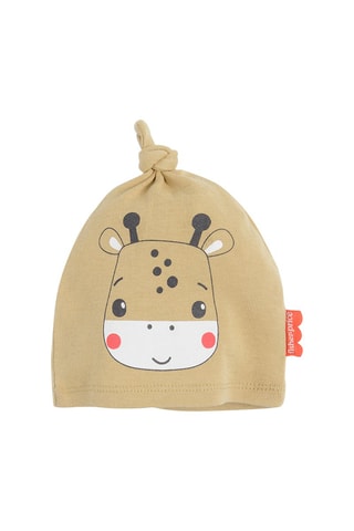 2 bonnets noués Fisher Price Marron clair et écru