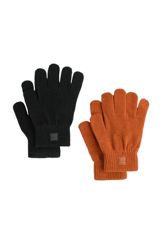 2 paires de gants - Noir et orange