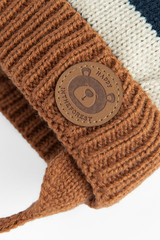 Bonnet à pompon - Marron