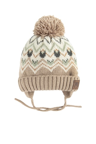 Bonnet à pompon - Beige