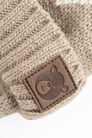 Bonnet à pompon - Beige