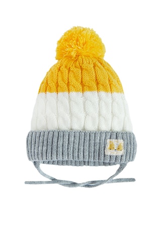 Bonnet à pompon - Jaune