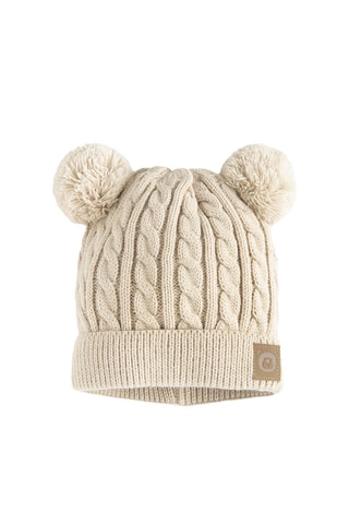 Bonnet à pompons - Beige
