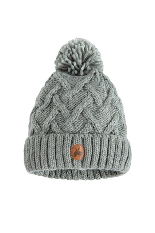 Bonnet à pompon - Gris chiné