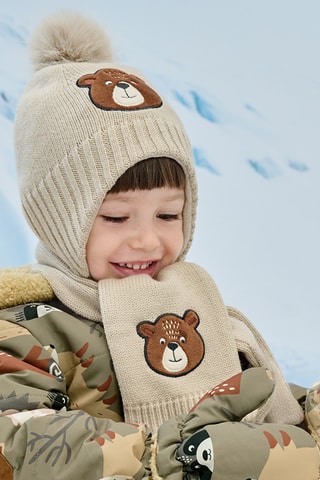 Bonnet à pompon - Beige