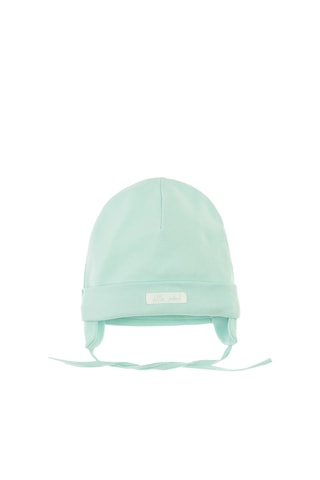 2 bonnets en coton biologique - Blanc et beige