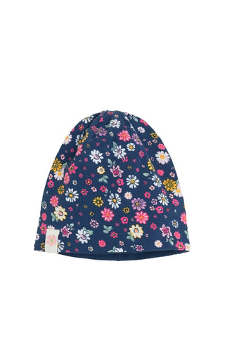 Bonnet réversible - Bleu marine et fuchsia