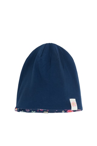 Bonnet réversible - Bleu marine et fuchsia