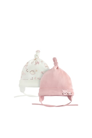 2 bonnets aviateur - Rose et vert d’eau