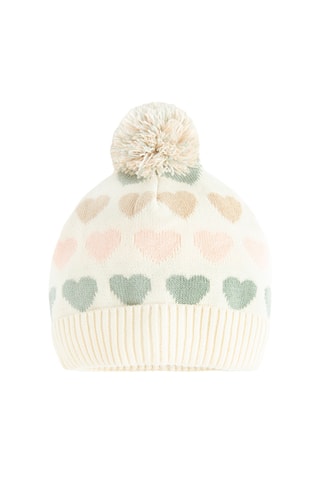 Bonnet à pompon - Ecru