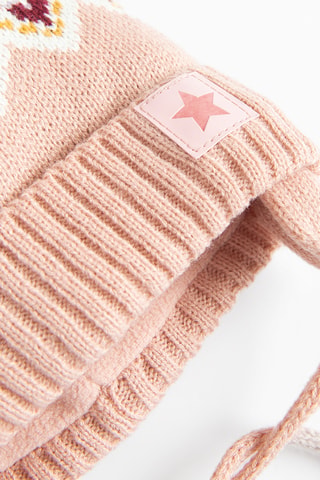 Bonnet à pompon - Rose