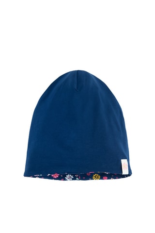 Bonnet réversible - Bleu marine et fuchsia