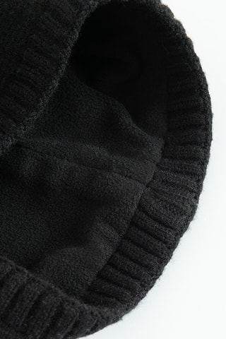 Bonnet à pompon et snood - Noir