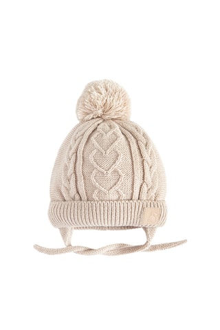Bonnet à pompon - Beige