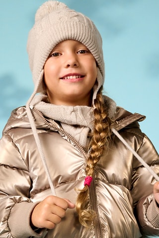 Bonnet à pompon - Beige