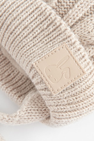 Bonnet à pompon - Beige