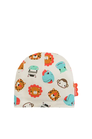 2 bonnets en coton biologique - jaune et écru