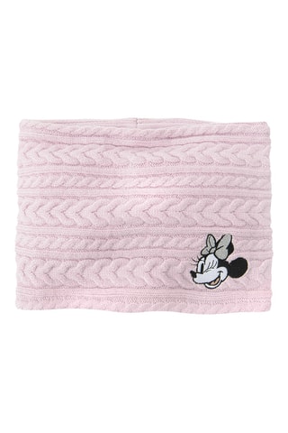Snood et bonnet à pompon Minnie Disney - Rose poudré
