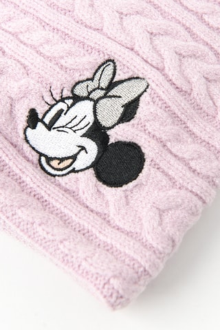 Snood et bonnet à pompon Minnie Disney - Rose poudré