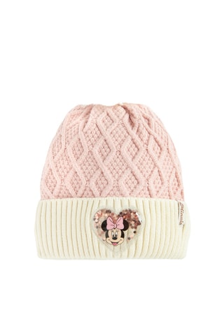 Bonnet à pompon Minnie Disney - Rose