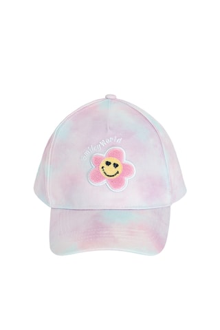 Casquette tie and dye Smiley - Rose et vert d’eau