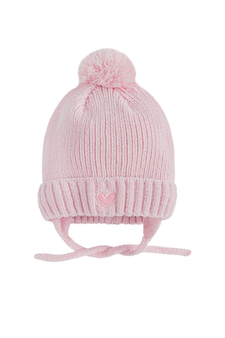 Bonnet à pompon - Rose