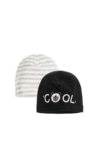 2 bonnets - Noir et blanc
