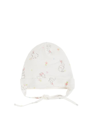 2 bonnets - Blanc et rose poudré