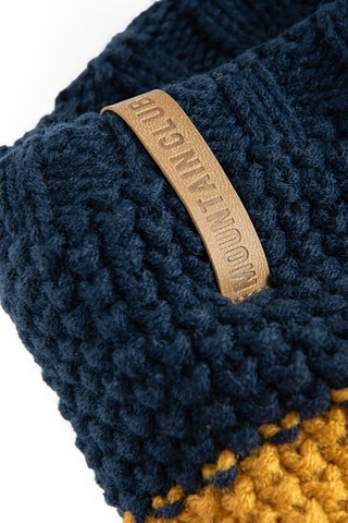 Snood - Bleu marine et moutarde