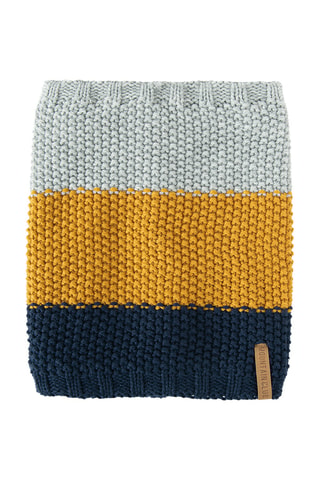 Snood - Bleu marine et moutarde