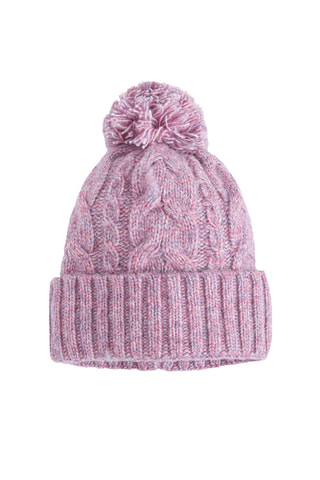 Bonnet à pompon - Rose chiné
