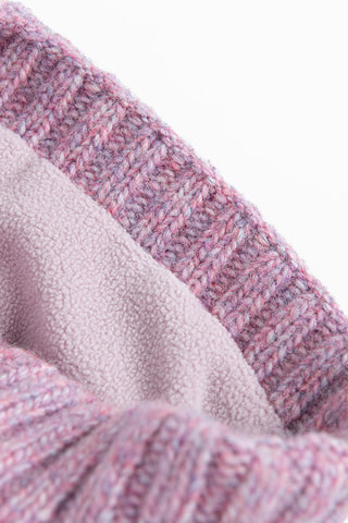 Bonnet à pompon - Rose chiné