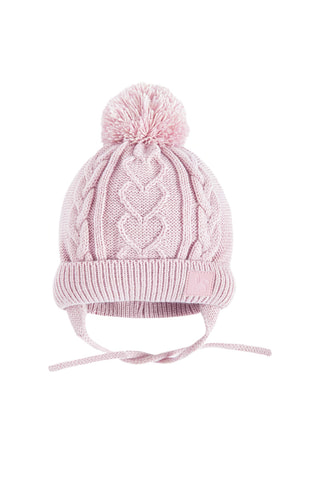 Bonnet à pompon - Rose