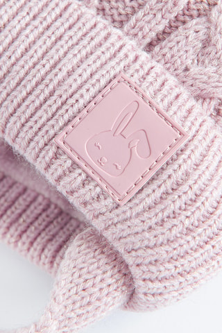 Bonnet à pompon - Rose