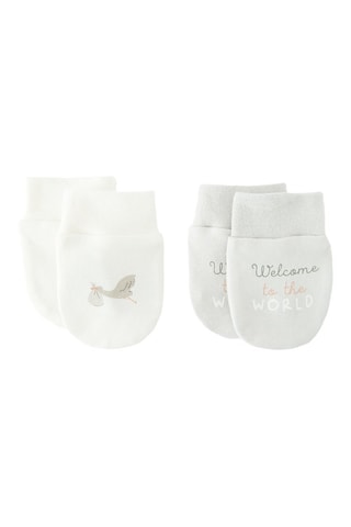 2 paires de mouffles - Blanc et gris clair