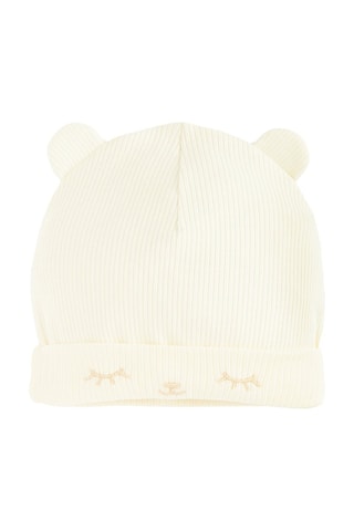 2 bonnets à oreilles - Rose et blanc